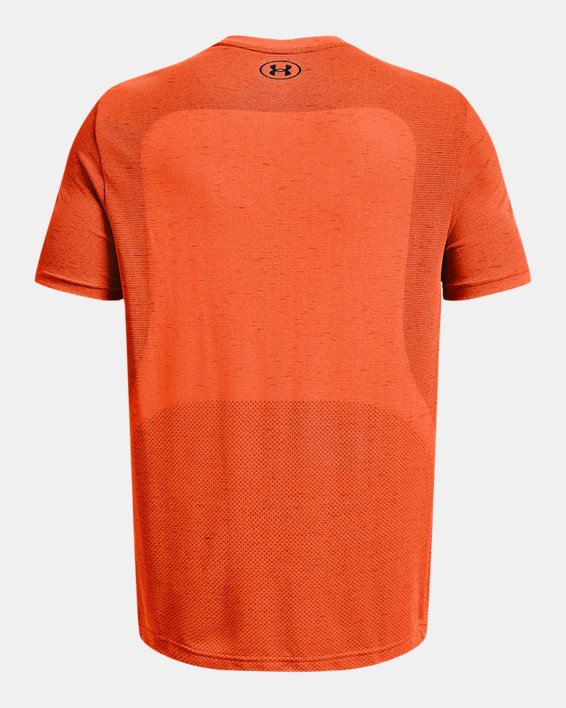 Men's UA Seamless Short Sleeve in Orange image number 5
